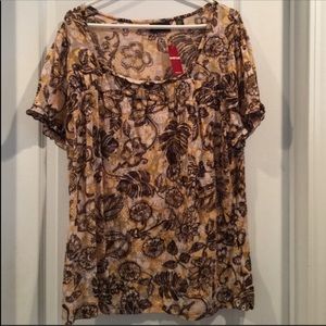 avenue mustard brown & black shirt blouse …